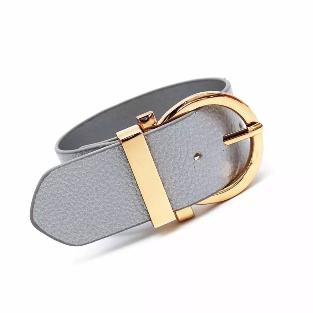 Punk Style Adjustable Wide PU Leather Bracelet - Picture 12 of 13